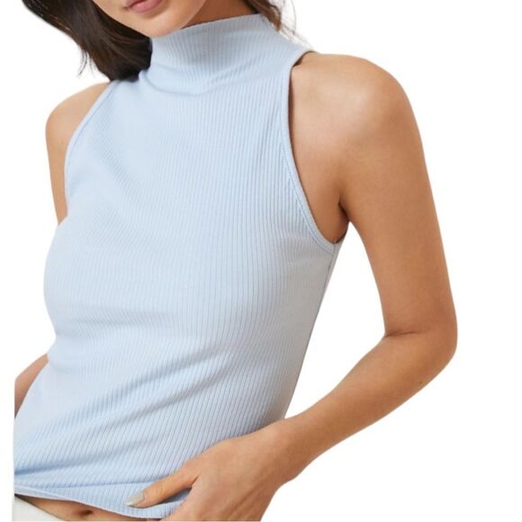 Anthropologie Tops - Anthropologie Maeve sky periwinkle blue mock neck sleeveless top size small